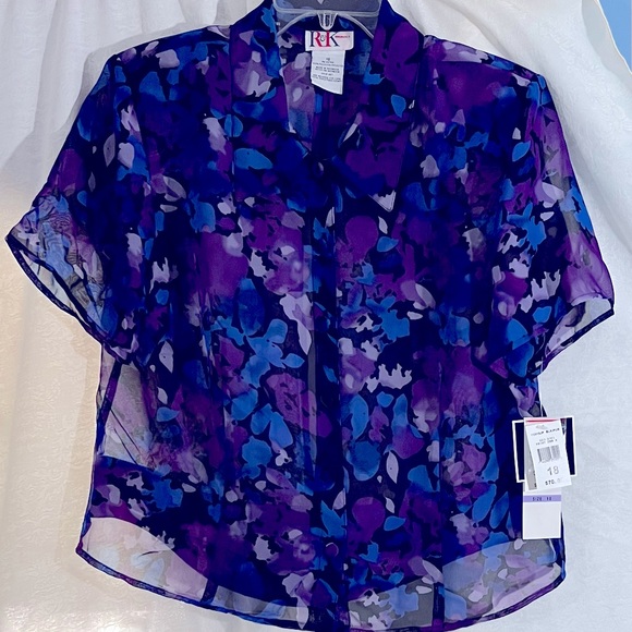 NWT  R & K Dress with sheer blouse size 18 $70 - Picture 7 of 12